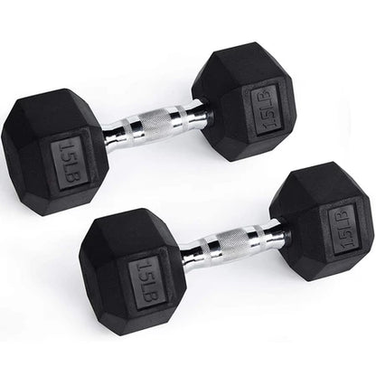 Fit Home Premium Rubber Hex Dumbbell Set (Pair)