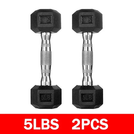 Fit Home Premium Rubber Hex Dumbbell Set (Pair)