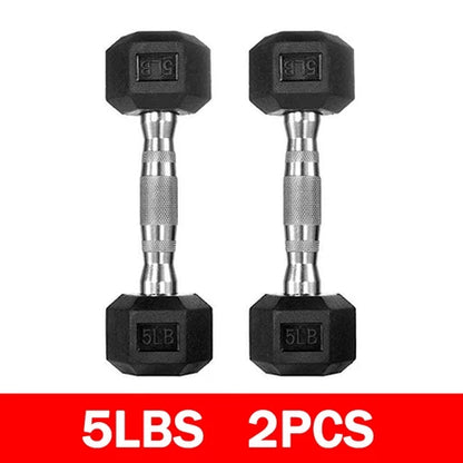 Fit Home Premium Rubber Hex Dumbbell Set (Pair)