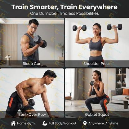 Fit Home Premium Rubber Hex Dumbbell Set (Pair)