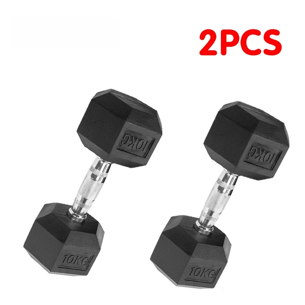Fit Home Premium Rubber Hex Dumbbell Set (Pair)