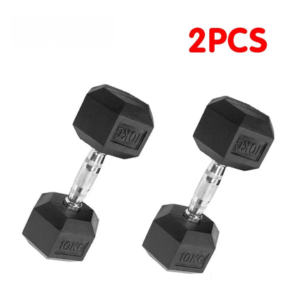 Fit Home Premium Rubber Hex Dumbbell Set (Pair)